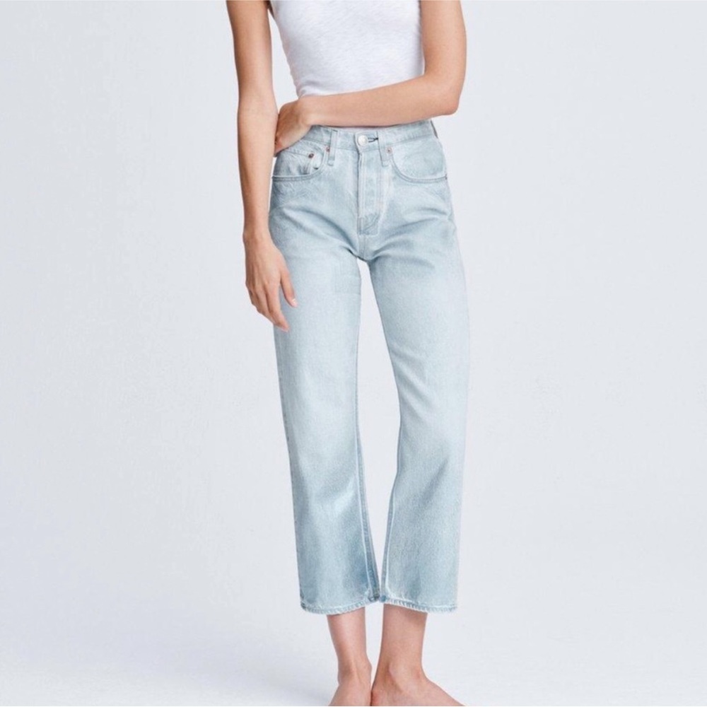RAG & BONE Maya High-Rise Ankle Straight Jeans In Raven Foil - Picture 3 of 10